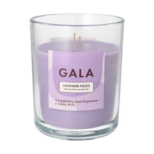 6 x "GALA" Duftkerze im Glas Ø 10,5 cm · 12,4 cm violett - Lavender Fields "Tokio Large"