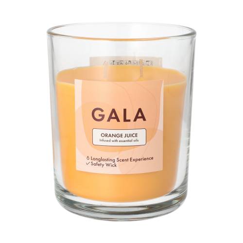 6 x "GALA" Duftkerze im Glas Ø 10,5 cm · 12,4 cm orange - Orange Juice "Tokio Large"