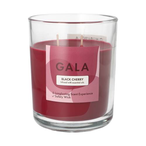 6 x "GALA" Duftkerze im Glas Ø 10,5 cm · 12,4 cm bordeaux - Black Cherry "Tokio Large"