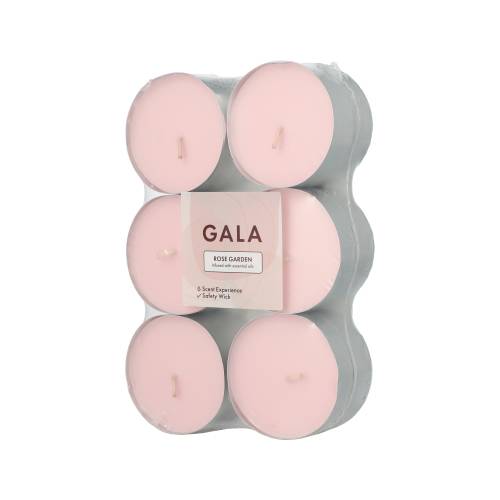 12 x 12 "GALA" Maxi Duftlichte Ø 58 mm · 24 mm rose - Rose Garden