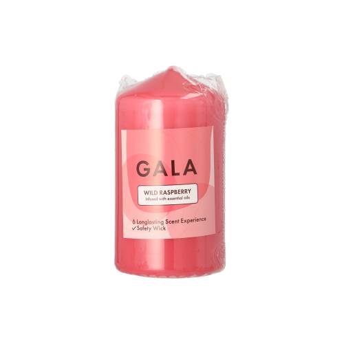 6 x "GALA" Duft-Stumpenkerze Ø 58 mm · 110 mm weinrot - Wild Raspberry