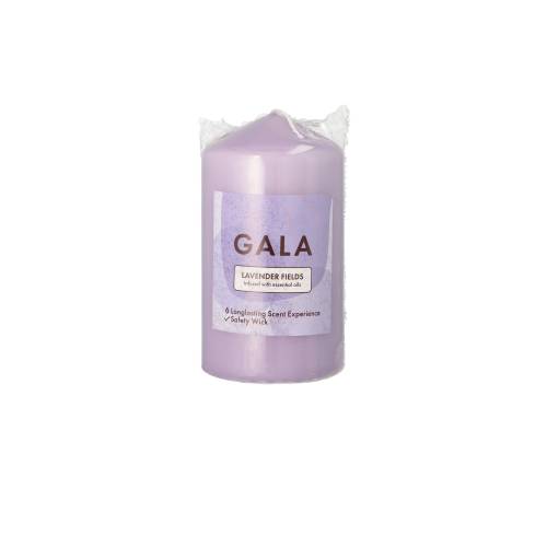 6 x "GALA" Duft-Stumpenkerze Ø 58 mm · 110 mm violett - Lavender Fields