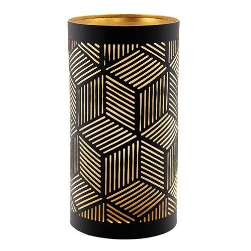 6 x 4 Kerzenhalter Ø 8 cm · 15 cm schwarz/gold "Santorini"