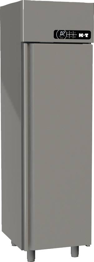 K+T Umluftkühlschrank EN 600 x 400, mit 2 halben CNS-Türen, Zentralkühlung