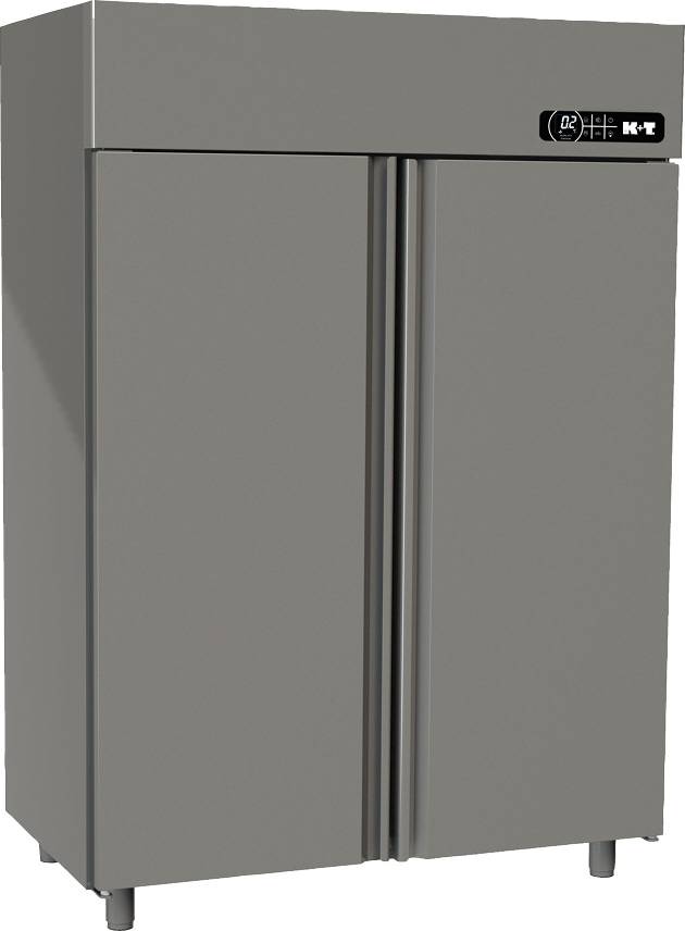 K+T Doppeltürenumluftkühlschrank GN 2/1, mit zwei CNS-Türen, Zentralkühlung