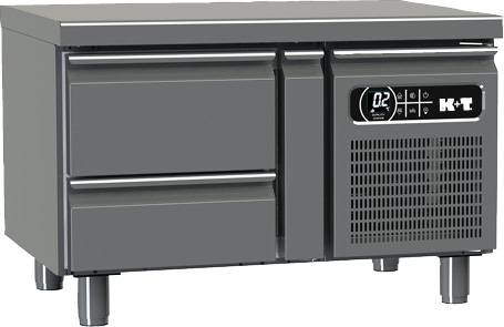 K+T Snackkühltisch GN 1/1, Korpushöhe 475 mm, abgekantete Arbeitsplatte, 1 Abteil, steckerfertig