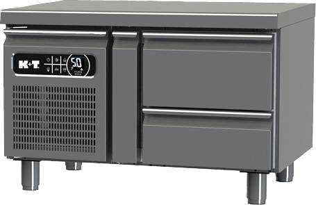 K+T Snackkühltisch GN 1/1, Korpushöhe 475 mm, abgekantete Arbeitsplatte, 1 Abteil, steckerfertig