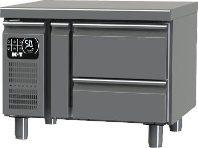 K+T Snackkühltisch GN 1/1, Korpushöhe 475 mm, abgekantete Arbeitsplatte, 1 Abteil, Zentralkühlung