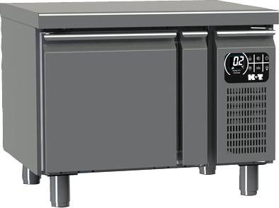 K+T Snacktiefkühltisch GN 1/1, Korpushöhe 475 mm, abgekantete Arbeitsplatte, 1 Abteil, Zentralkühlung