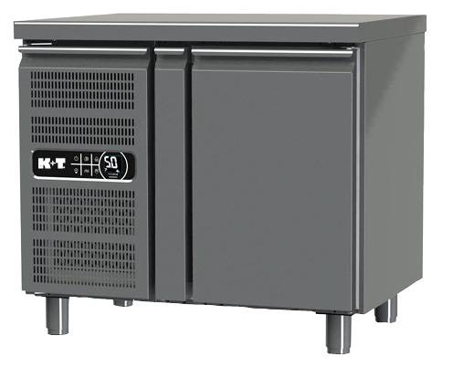 K+T Tiefkühltisch GN 1/1, Korpushöhe 650 mm, abgekantete Arbeitsplatte, 1 Abteil, steckerfertig