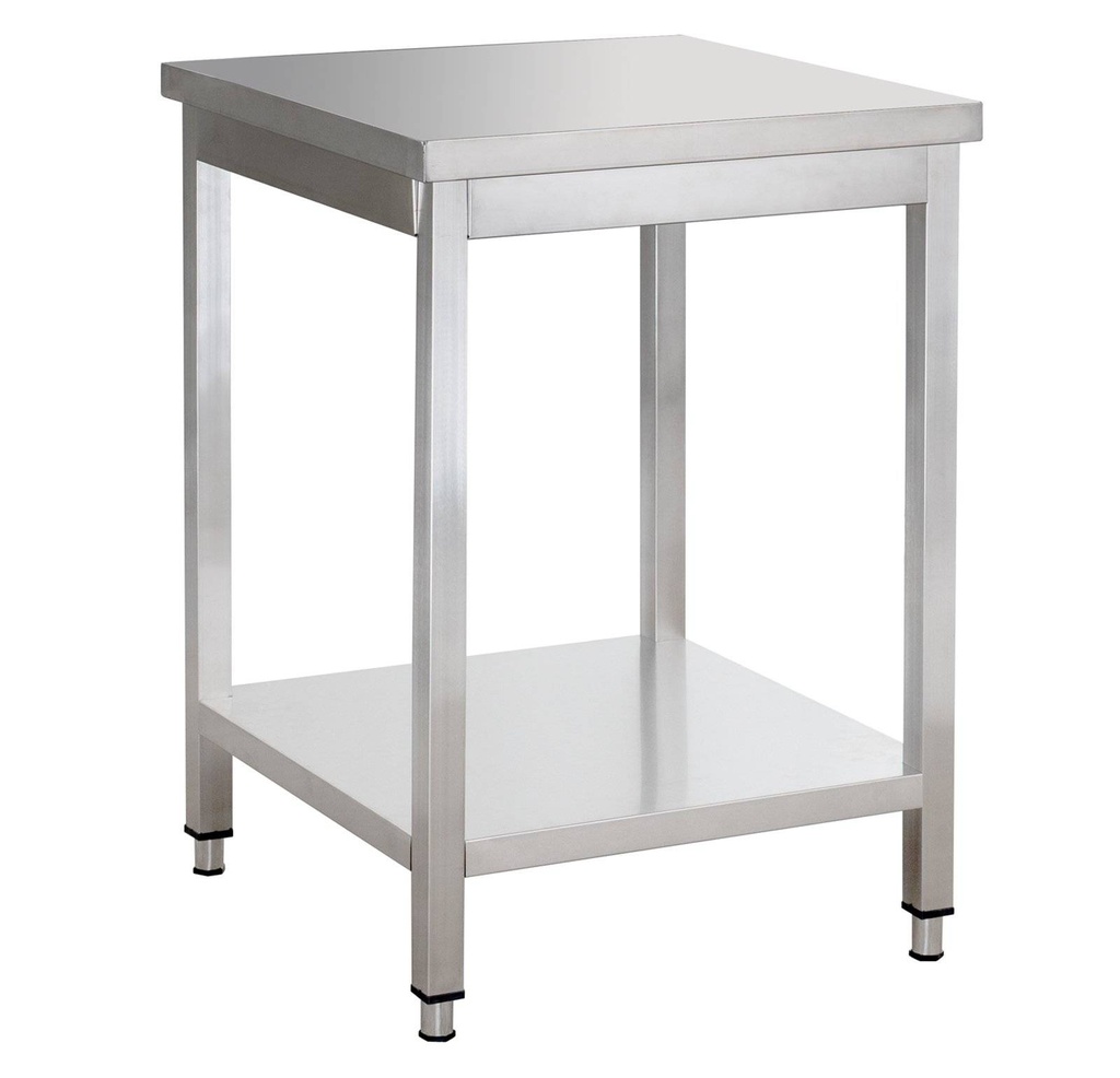 Edelstahl Arbeitstisch Basic 7x6 mit Grundboden