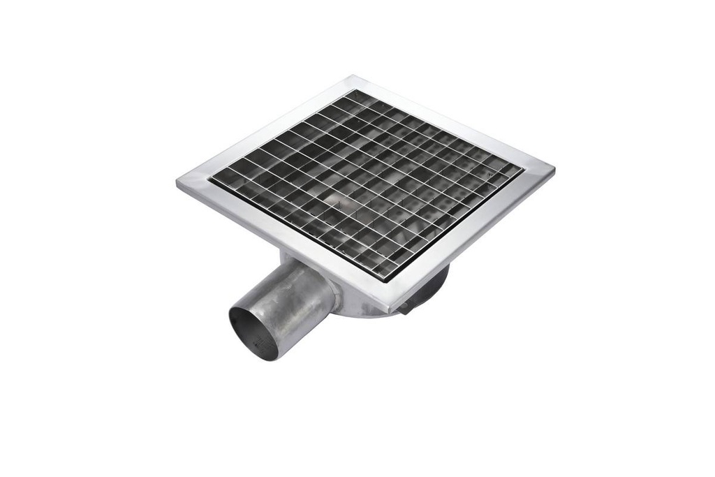 Bodenablauf aus Edelstahl - 300 x 300 x 131 mm