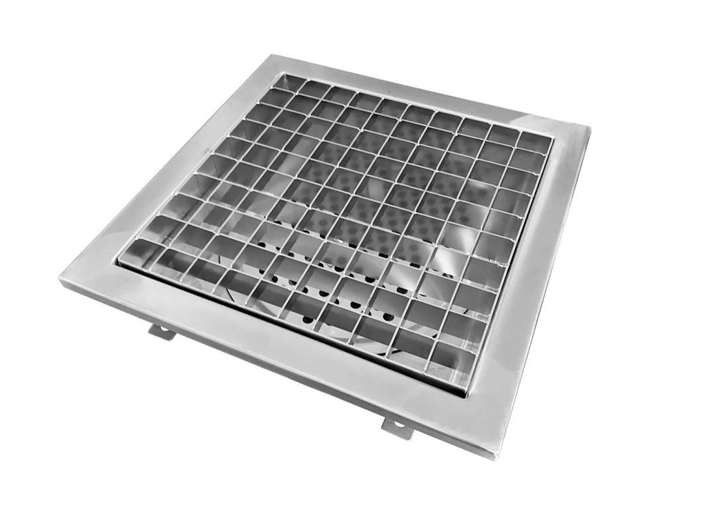 Bodenablauf aus Edelstahl - vertikaler Abgang - 300 x 300 x 180 mm