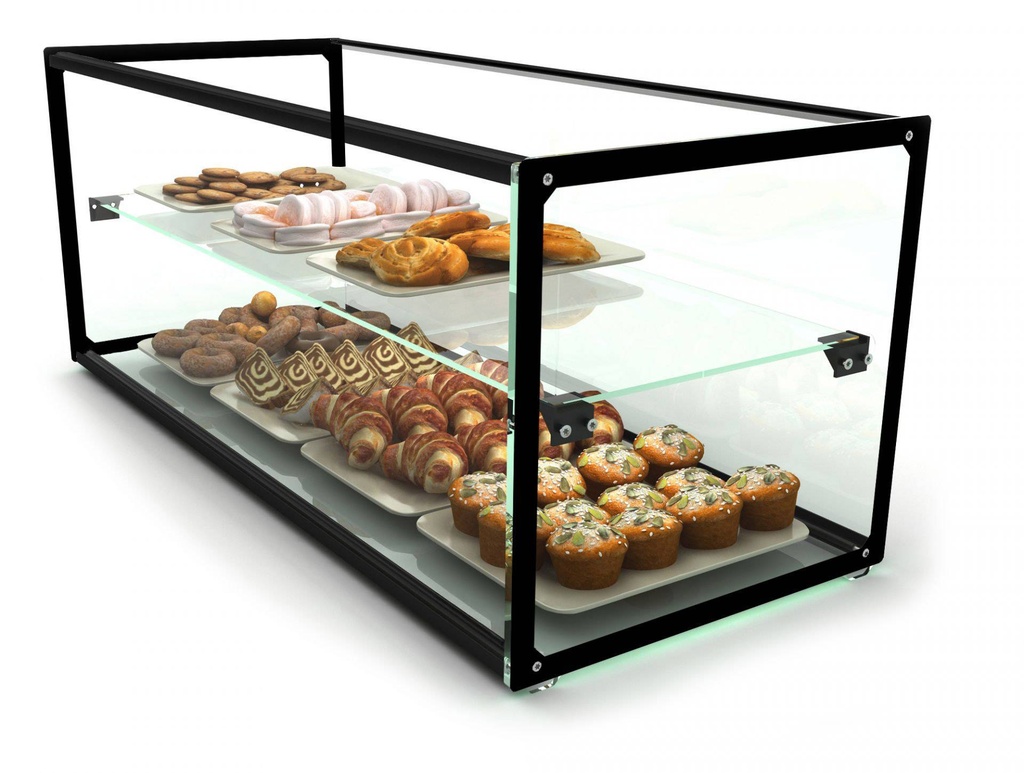 Kuchenvitrine aus gehärtetem Glas - 920 x 330 x 315 mm