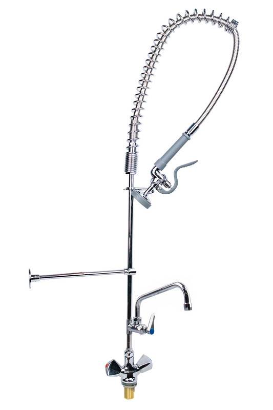 Einloch-Geschirrwaschbrause mit verstellbarer Säule, Mischbatterie und Schwenkhahn - 1.200 mm