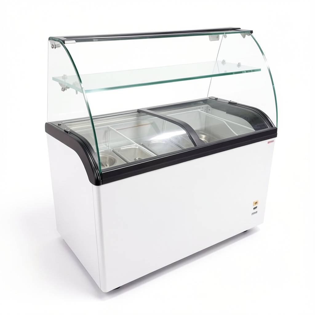 Speiseeisvitrine mit Sicherheitsglas – 9 x 5 L – 278 L