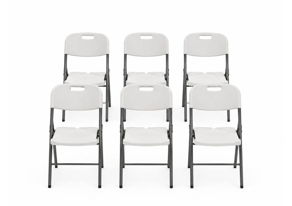 6 x Klappstuhl - belastbar bis 160 kg - Weiß