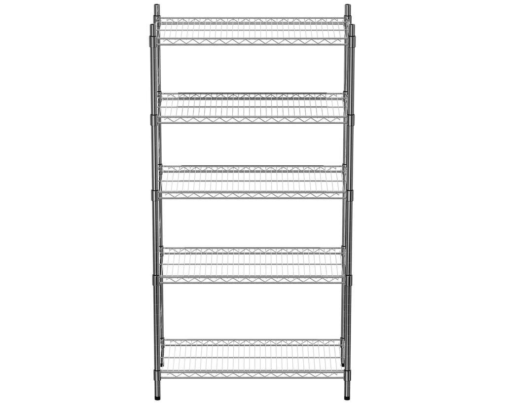Regalsystem – verchromt – 5 Böden – 910 x 455 x 1810 mm