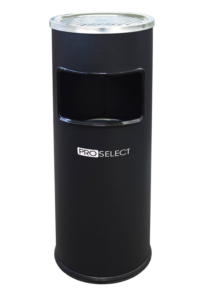 Standaschenbecher mit Abfalleimer - 30 Liter - Schwarz
