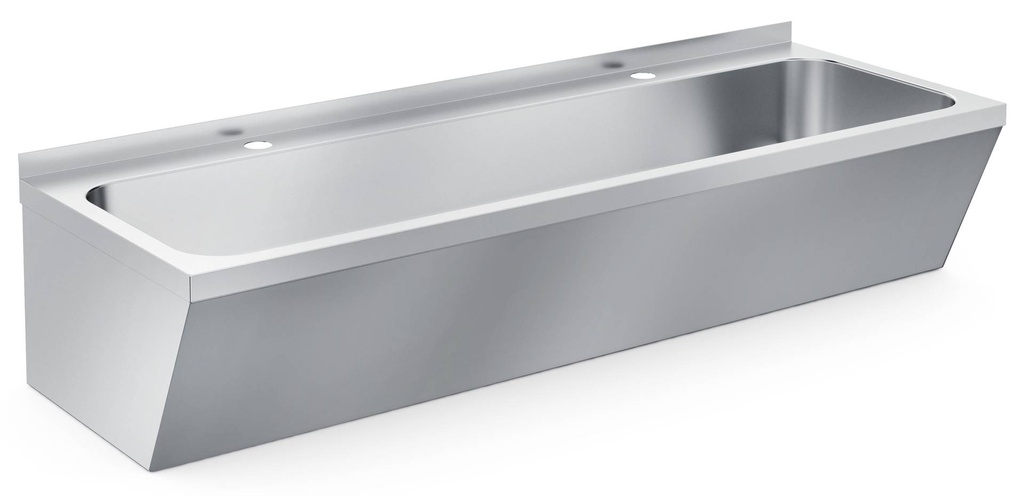 Waschbecken Doppelt aus Edelstahl, 1200 x 425 x 165 mm