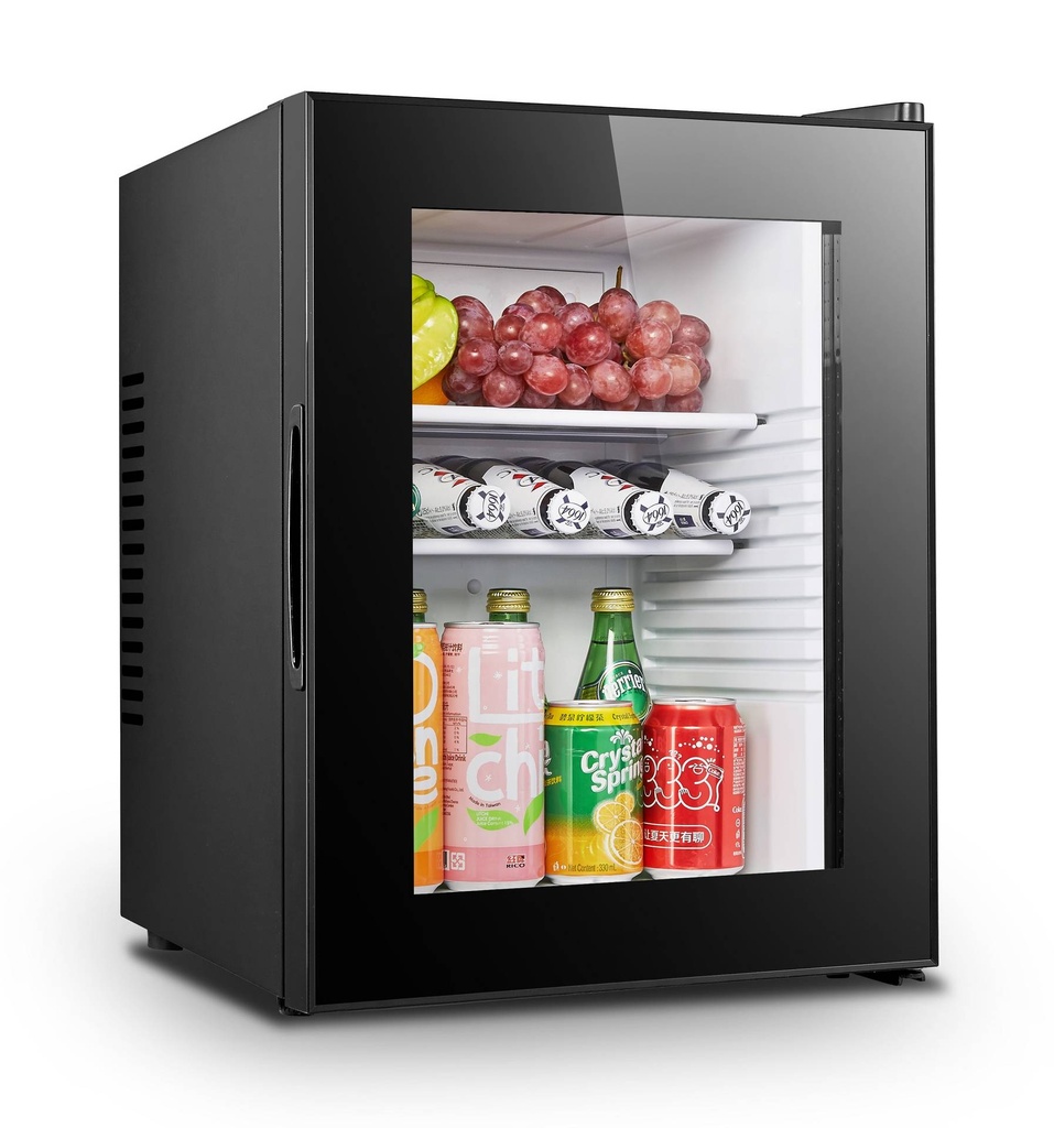 Minibar Glastür, 40 L, 405 x 443 x 545 mm, 33 L, schwarz