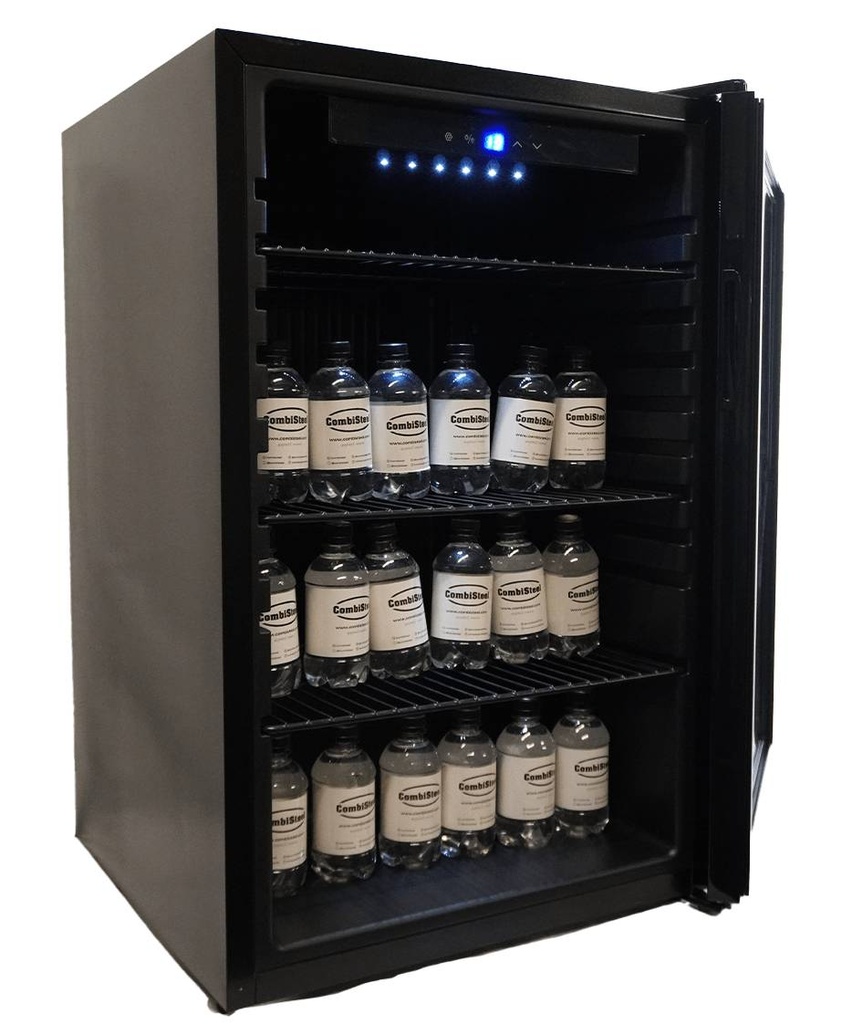 Kühlschrank Tischmodell aus Schwarzstahl, 115 L, schwarz