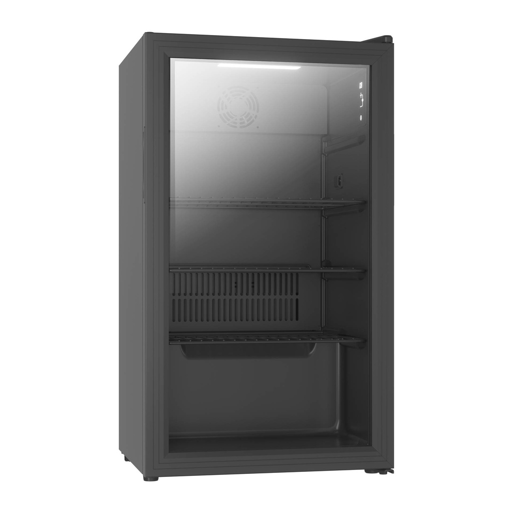 Kühlschrank Tischmodell aus Schwarzstahl, 80 L, schwarz