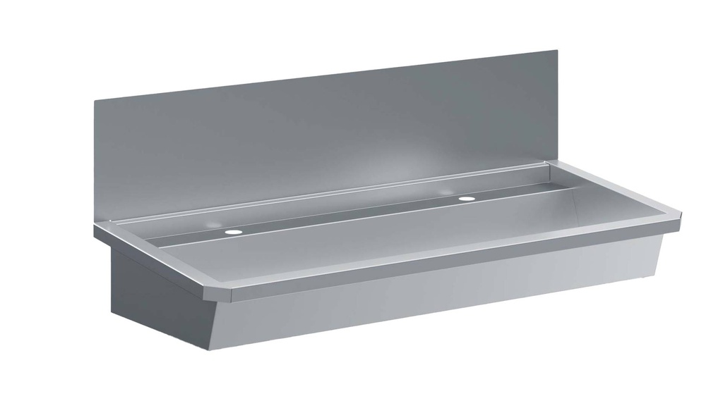 Waschbecken 2 aus Edelstahl, 1200 x 468 x 438 mm