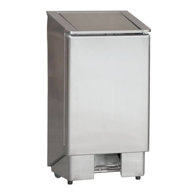 Mülleimer mit Fußpedal aus Edelstahl, 90 L, 394 x 365 x 910 mm