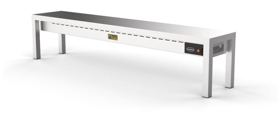Aufsatzbord Keramisch aus Edelstahl, 250 W, 1800 x 300 x 350 mm