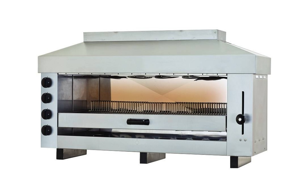 Salamander Gas 4 aus Edelstahl, 960 x 500 x 720 mm
