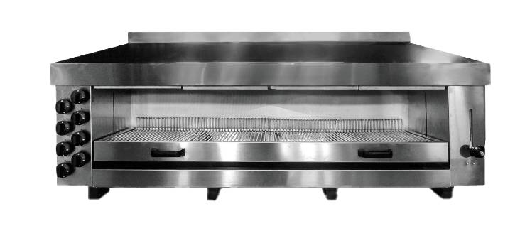 Salamander Gas 8 aus Edelstahl, 1650 x 490 x 680 mm