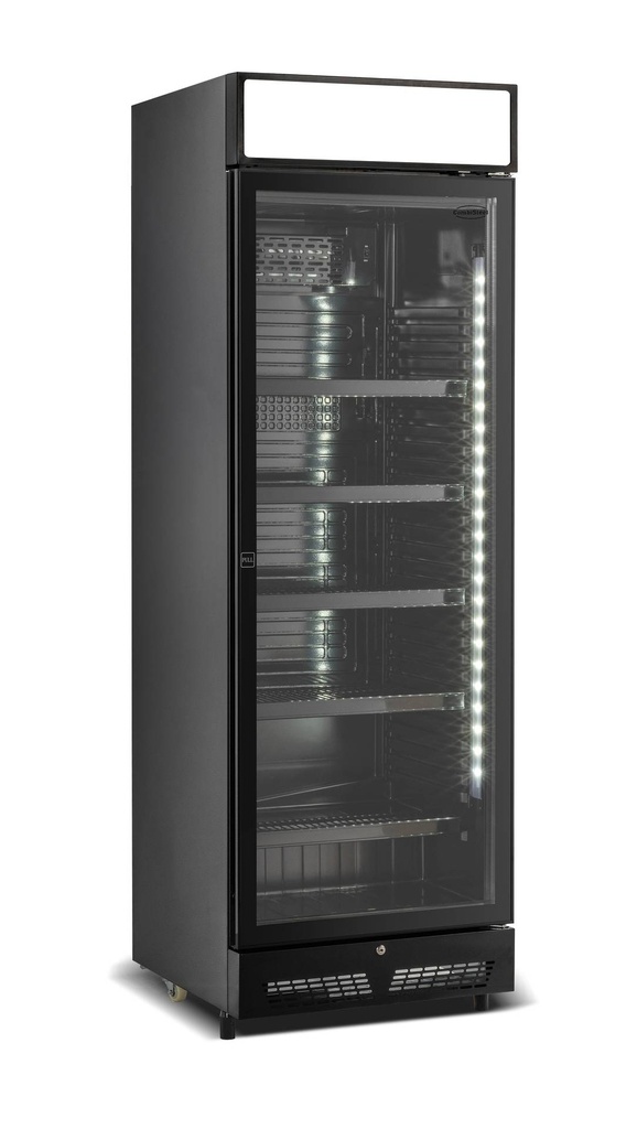 Kühlschrank 1, 650 x 595 x 1950 mm, 400 L, schwarz