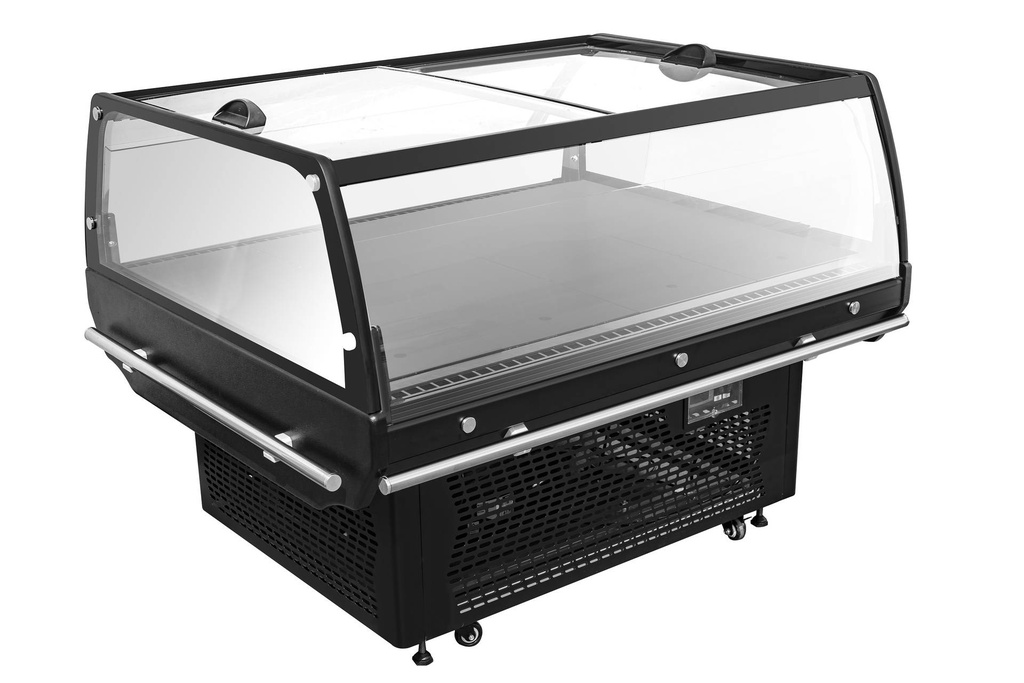 Kühlinsel mit Glasdeckel 1.3, schwarz