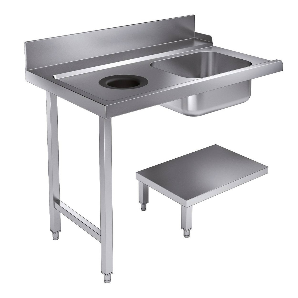 Zulauftisch Grundboden für 7280.0045-0046 links, 1200 x 750 x 900 mm