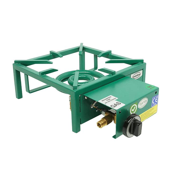 Gas-Wokbrenner, 8 kW, 350 x 475 x 150 mm, grün