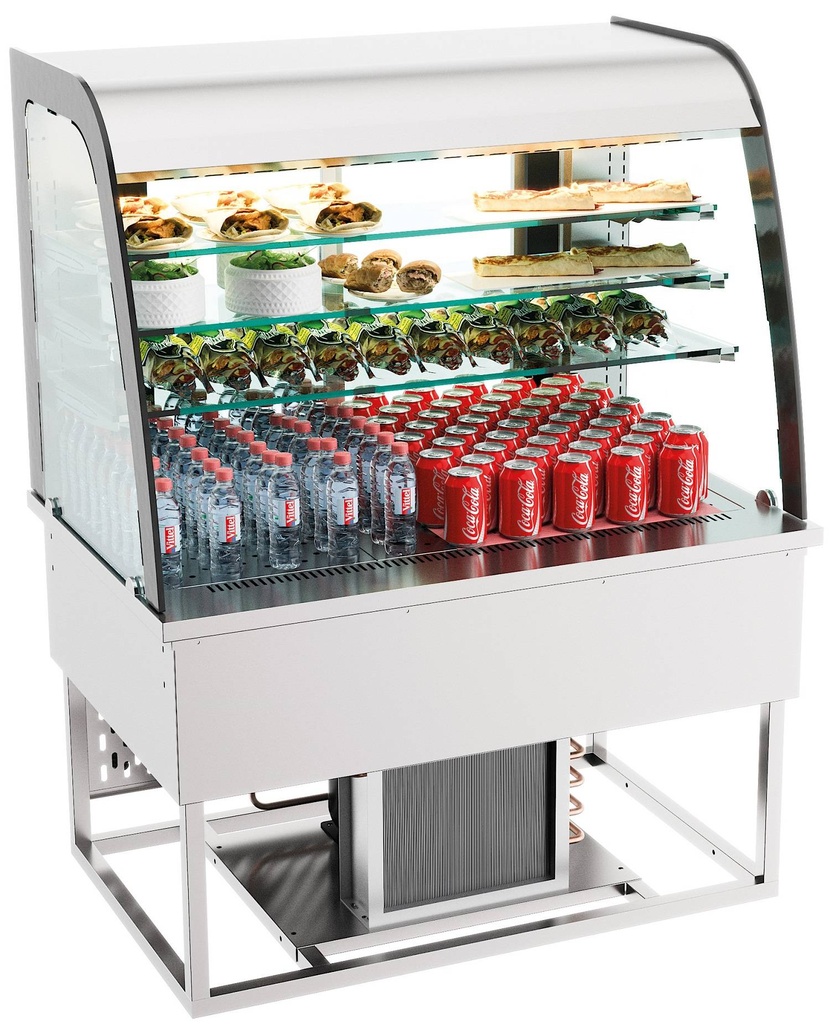 Einbaukühlvitrine Offen, 140 L, 1100 x 700 x 850 mm