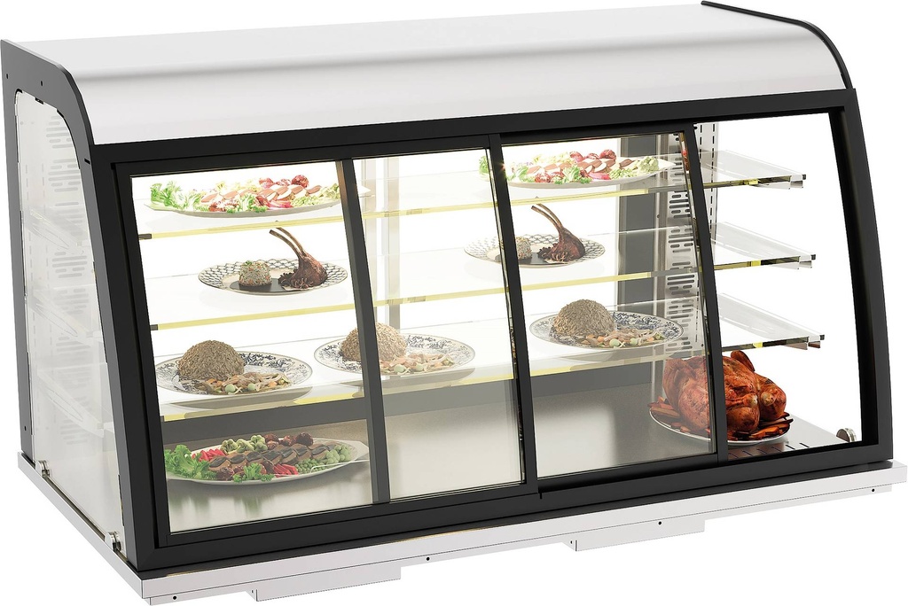 Einbauwärmevitrine Schiebetüren, 155 L, 1400 x 700 x 850 mm