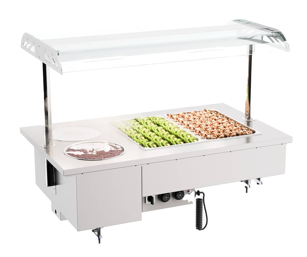 Einbau Bain-Marie mit Schalen 2/1, 1200 x 700 x 1050 mm