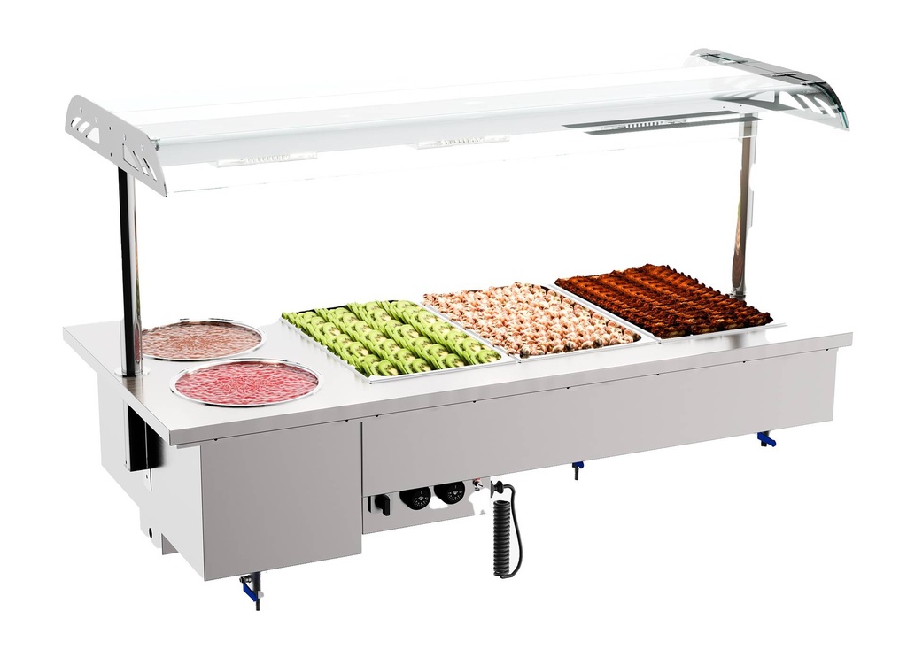 Einbau Bain-Marie mit Schalen 3/1, 1500 x 700 x 1050 mm