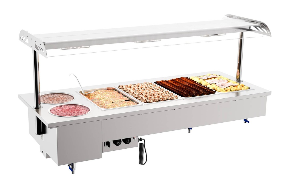 Einbau Bain-Marie mit Schalen 4/1, 1800 x 700 x 1050 mm
