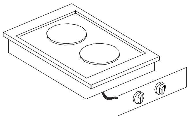 Elektroherd 2 PL, 400 x 600 x 260 mm
