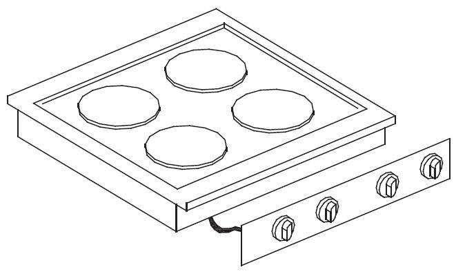 Elektroherd 4 PL, 600 x 600 x 260 mm