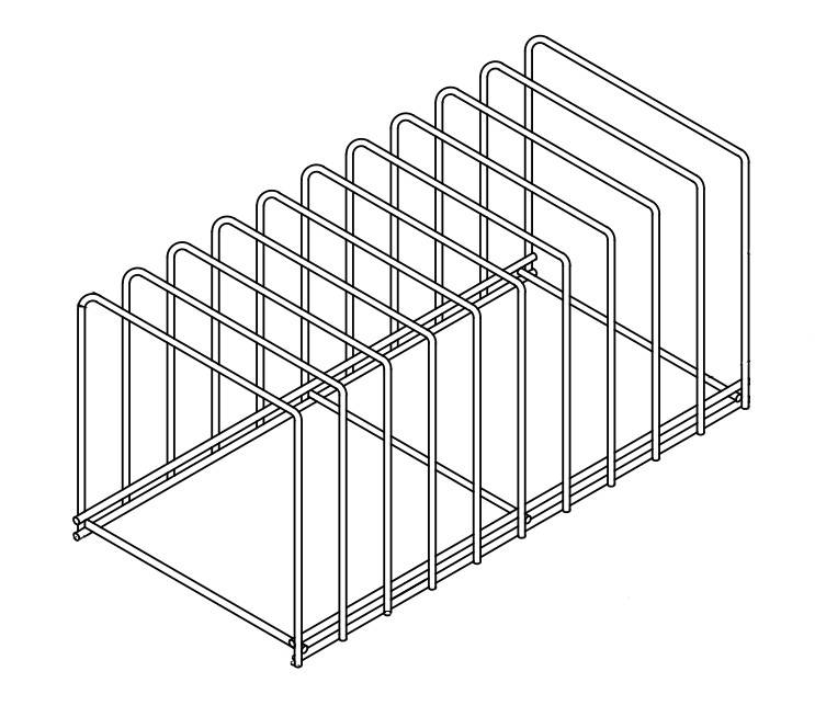 Backformen Einsatz 10 aus Edelstahl, 526 x 260 x 250 mm