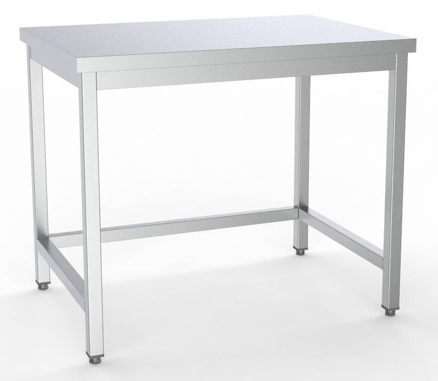 600 Arbeitstisch mit Unterbau aus Edelstahl, 2000 x 600 x 850 mm