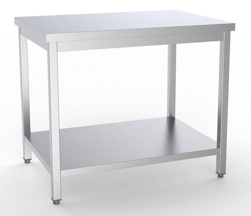 600 Arbeitstisch mit Grundboden aus Edelstahl, 800 x 600 x 850 mm