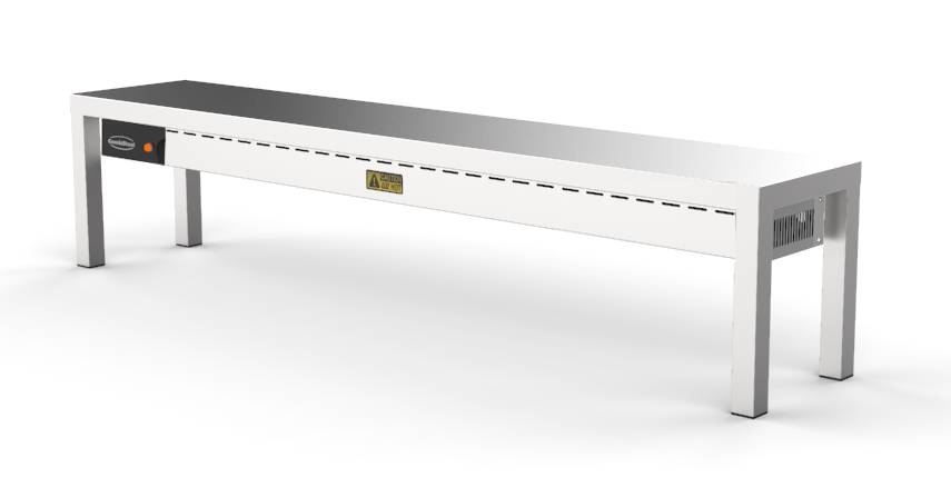 Aufsatzbord Keramisch aus Edelstahl, 250 W, 2000 x 300 x 350 mm