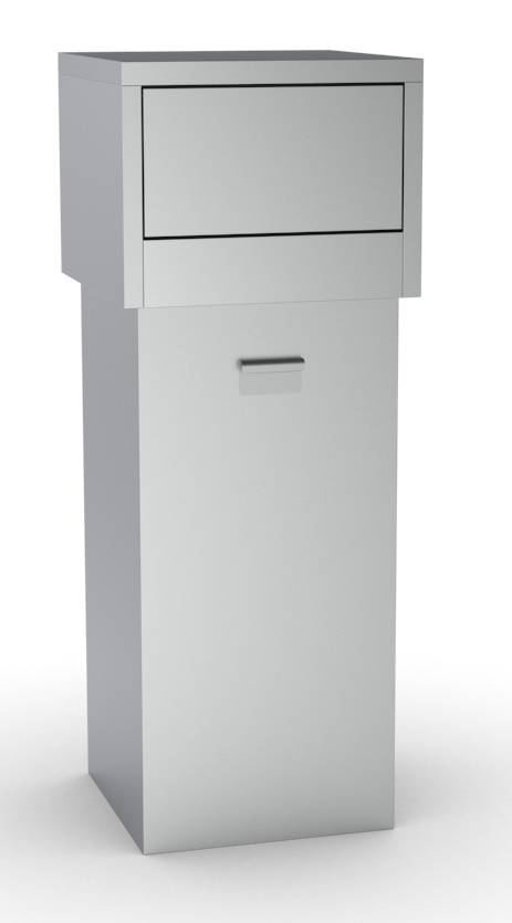 Mülleimer aus Edelstahl, 80 L, 470 x 470 x 1250 mm