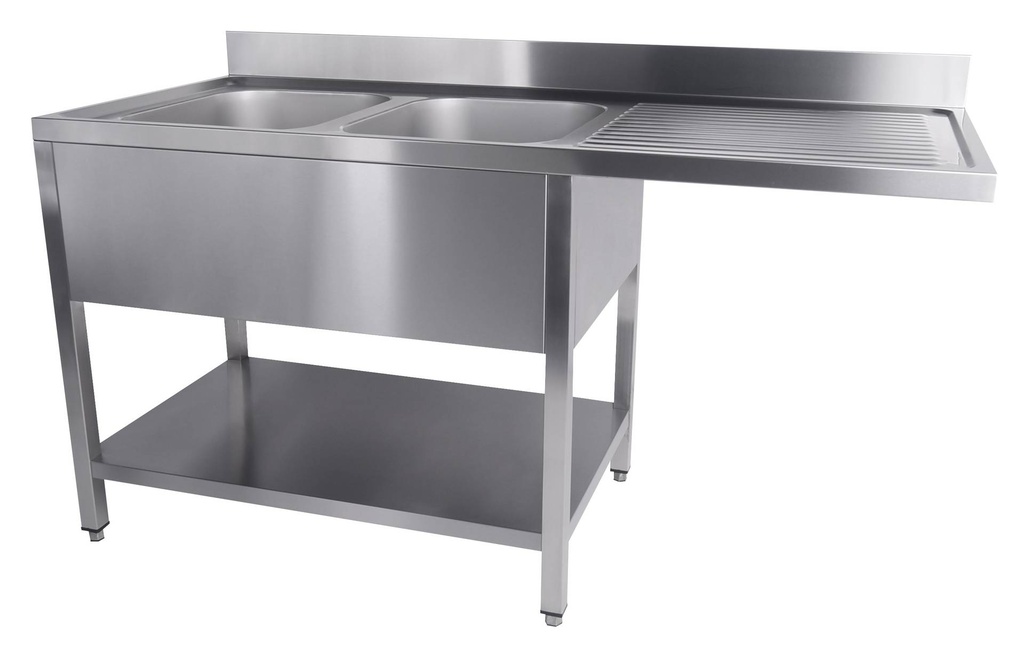 700 Spültisch Grundboden links, 1600 x 700 x 850 mm