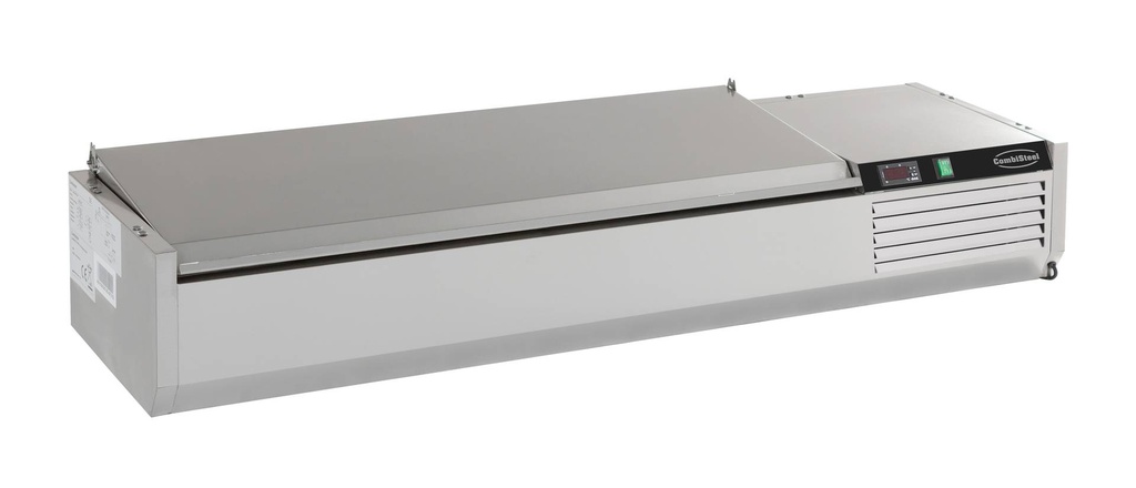 Aufsatzvitrine Deckel aus Edelstahl, 2000 x 395 x 225 mm